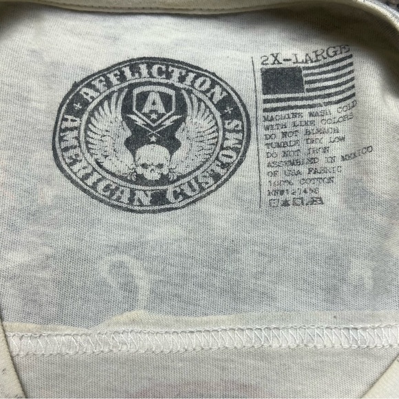 Affliction Shirt American Customs Motorcycles Tee Y2K Size 2XL - Picture 4 of 5